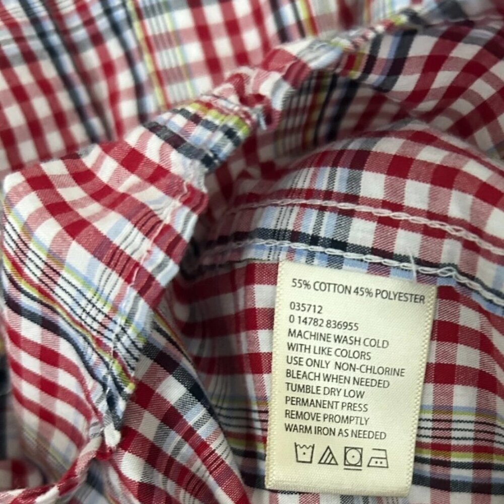 Haggar Stretch Check Dress Shirt Size Small Long Sleeve Button Down Mens - Picture 3 of 6